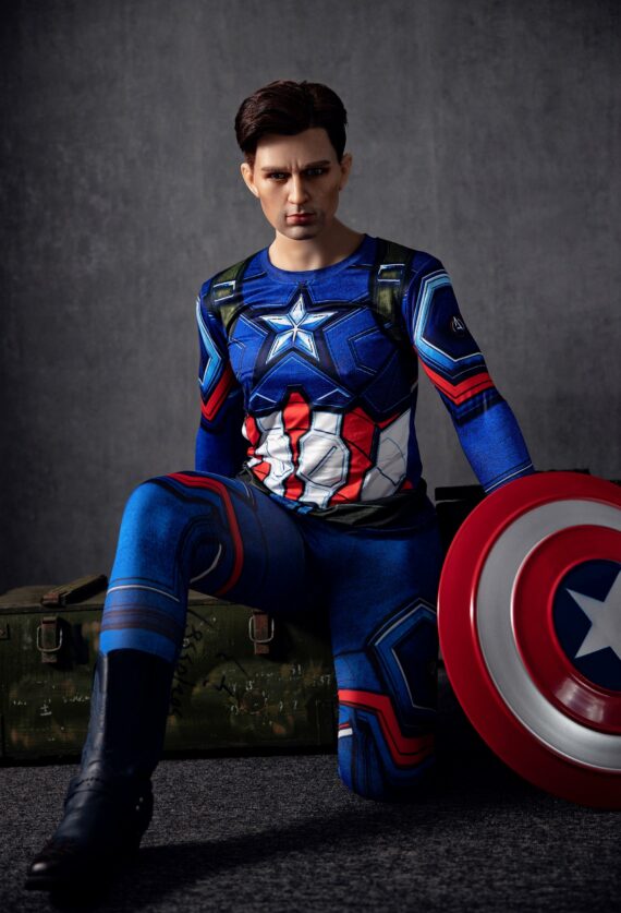 Steve Rogers - America Captain Sex Doll with Silicone Head - 160cm/5ft3